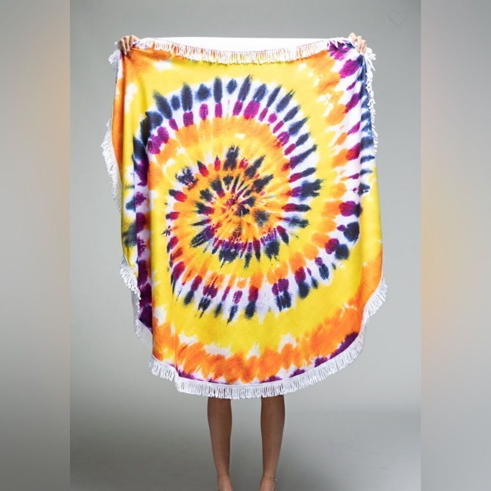 Newport Round Beach Towel, Tie-Dye